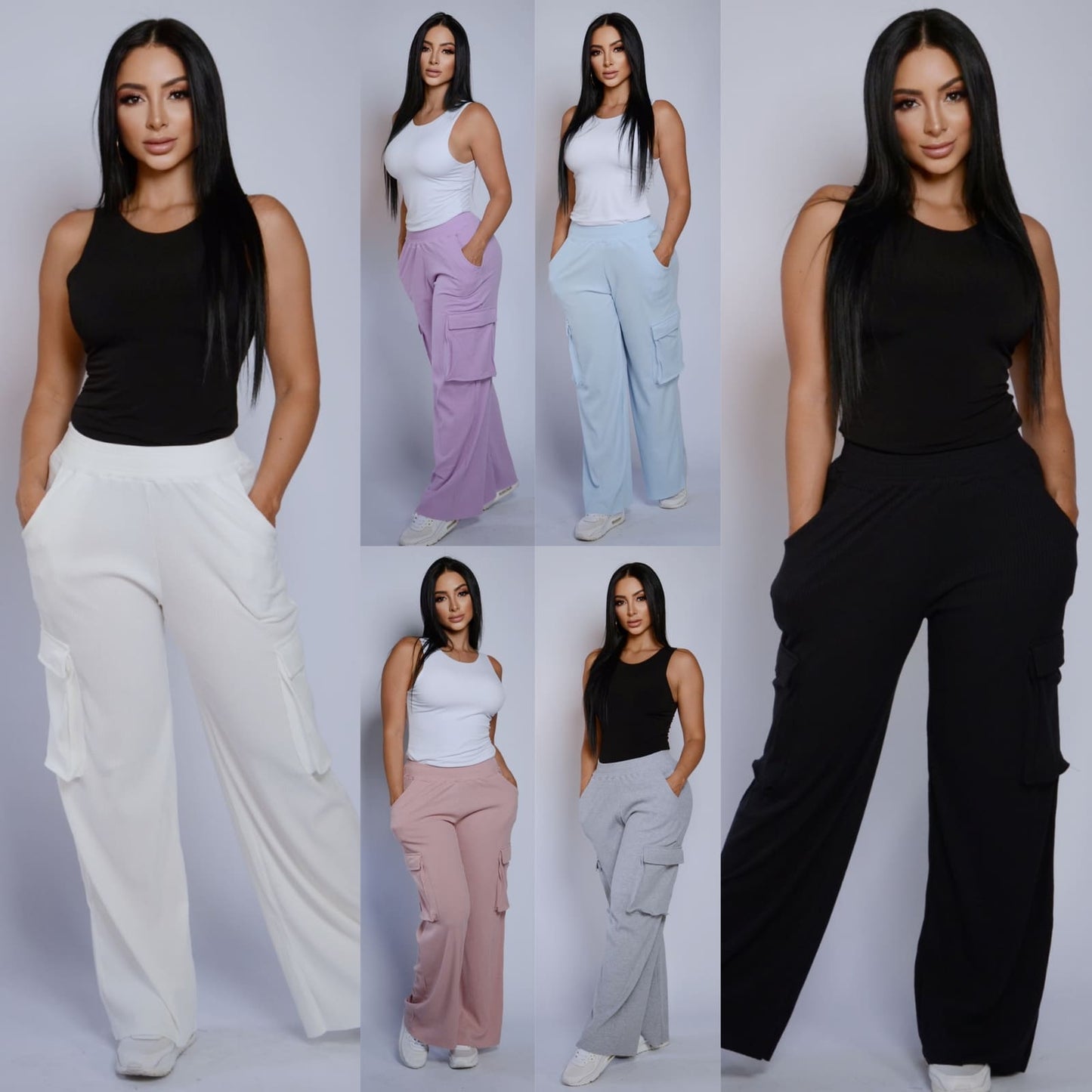 Set Blusa y Pantalón Cargo Rib Licrado