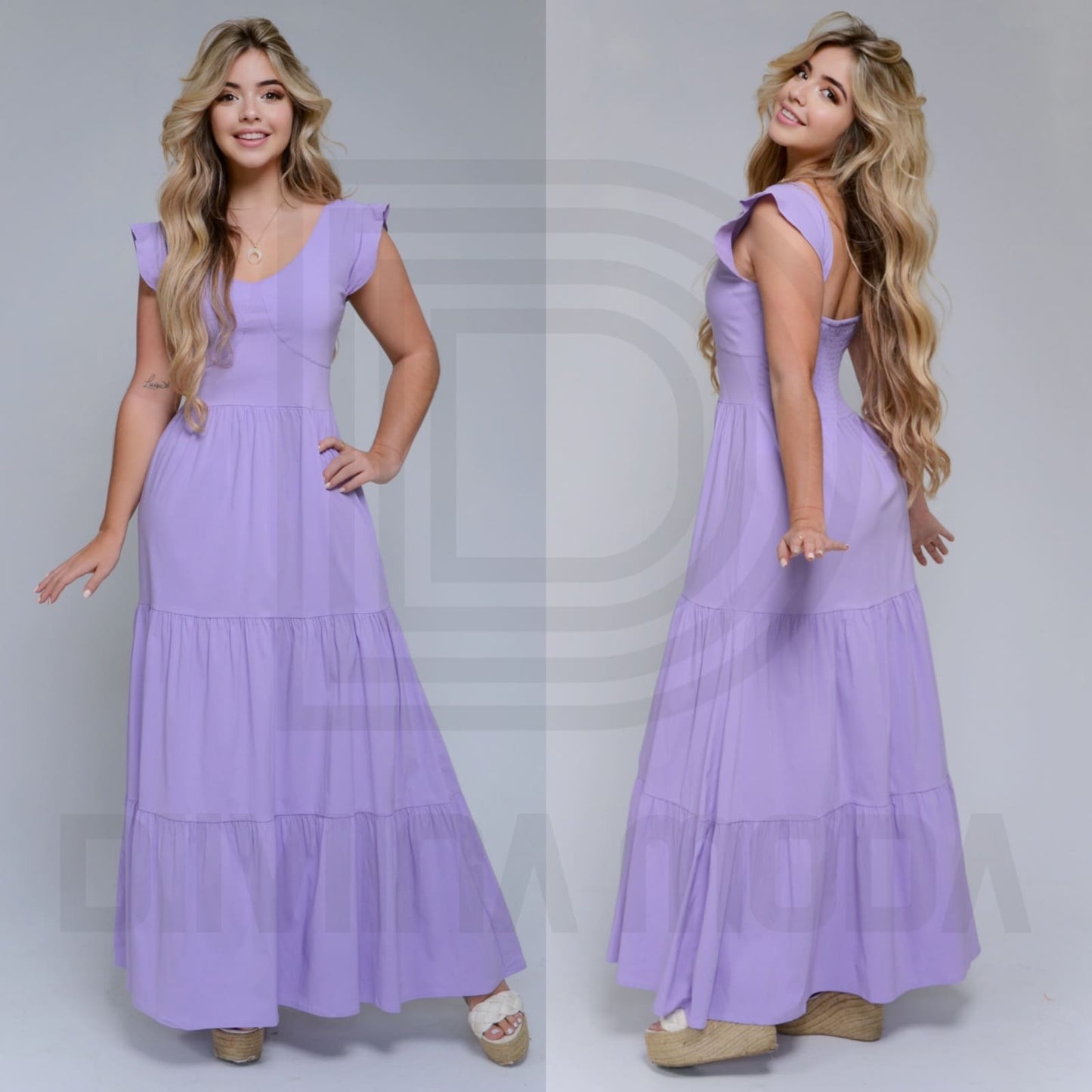 Vestido Largo con Hombros