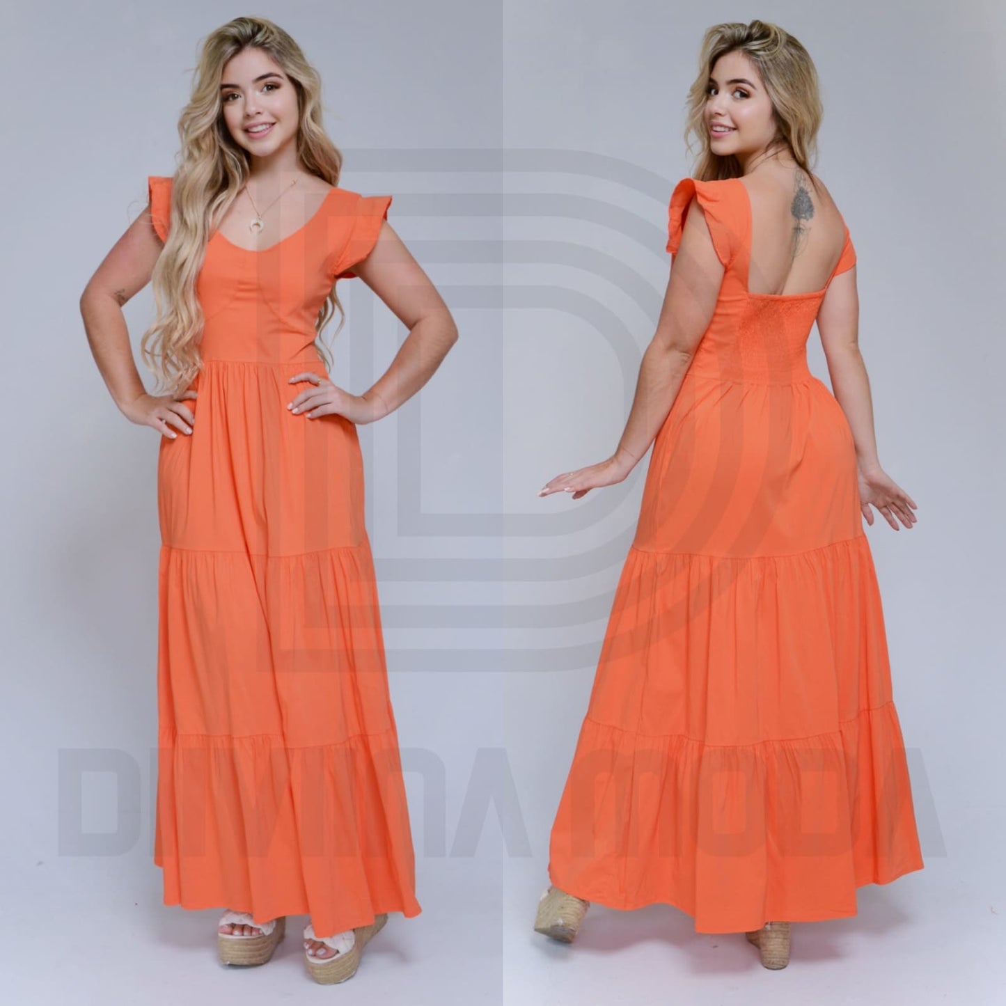 Vestido Largo con Hombros