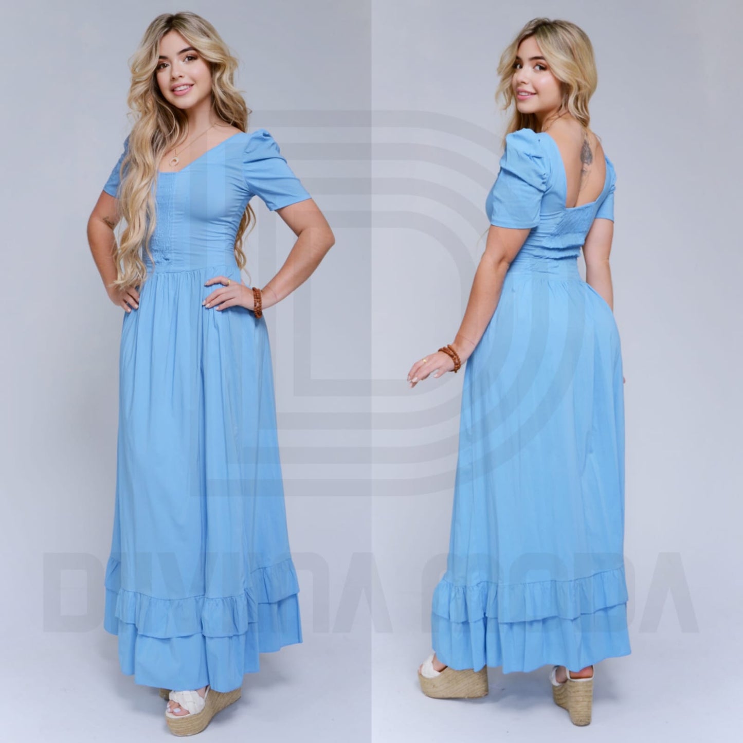 Vestido Largo con Mangas
