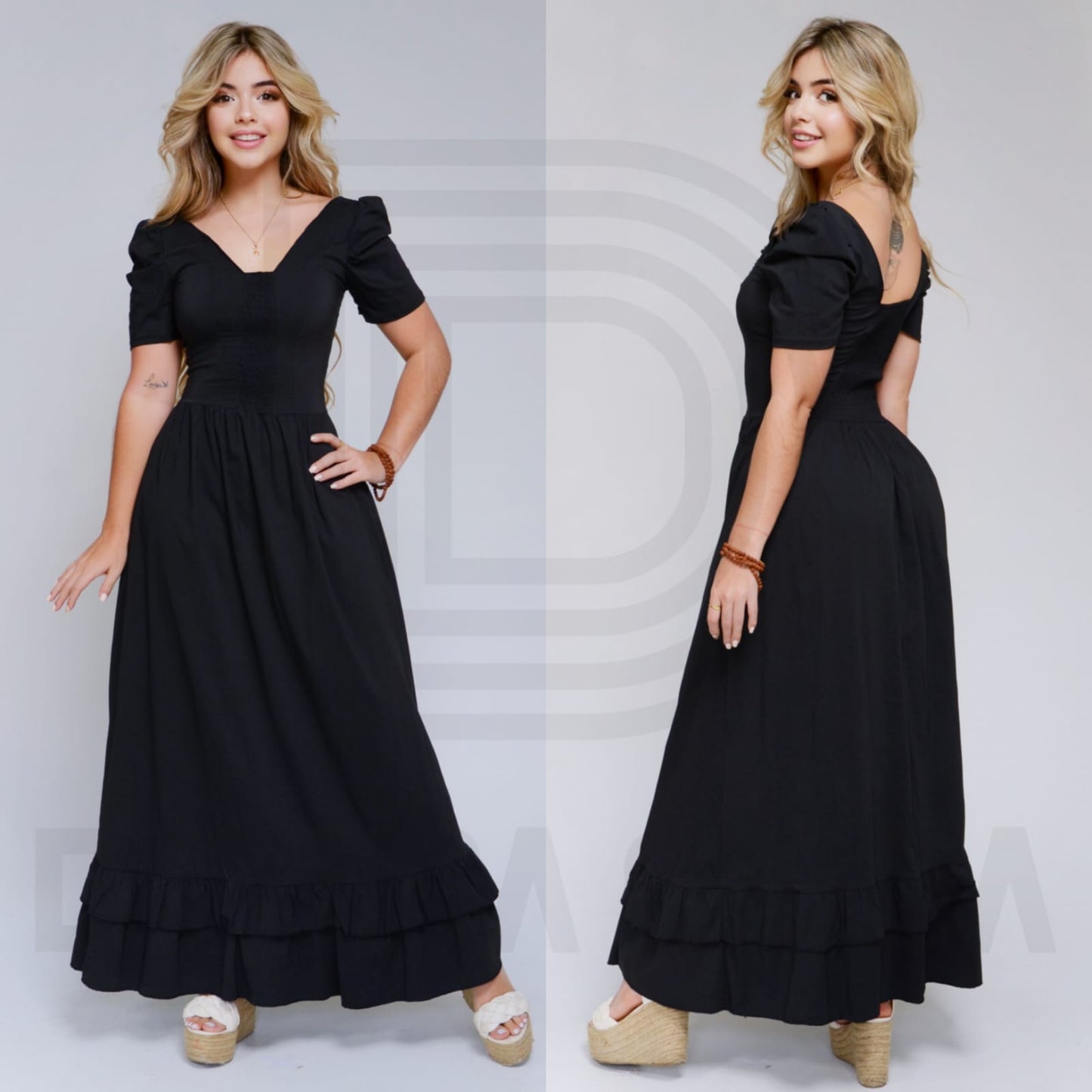 Vestido Largo con Mangas